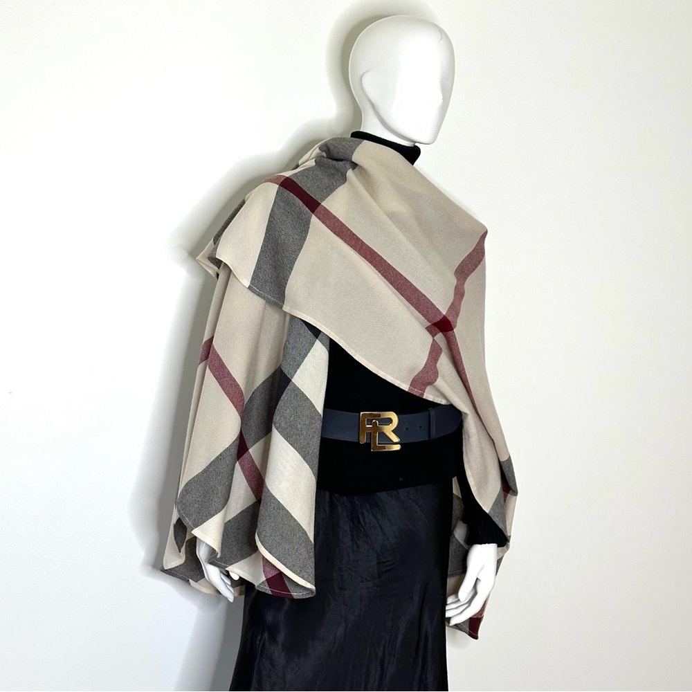Authentic BURBERRY Large & Generous Cape Wrap Poncho